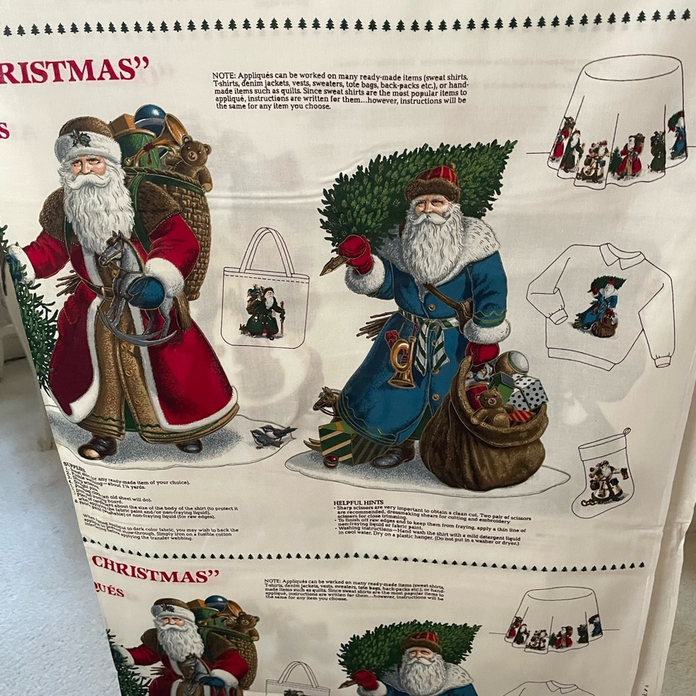 Festive Santa Claus Fabric Panel (4 Santa panels)
